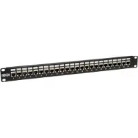 Eaton 24-poorts 1U Rack-Mount STP afgeschermd Cat6 /Cat5 doorvoer patchpaneel RJ45 Ethernet, USB-kabel