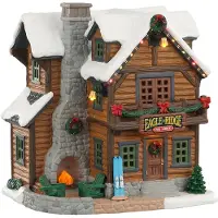 Lemax Eagle ridge ski lodge with 4.5v adaptor kerstfiguur