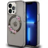 GUESS Glossy Ring Back Case (MagSafe Compatible) - Apple iPhone 13 Pro (6.1") - Zwart