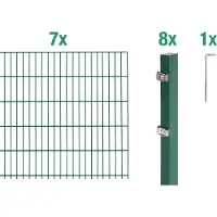 Alberts Dubbelstaafmat hekwerk Basisset Hoogte: 80 - 160 cm, totale lengte: 4 - 30 m, voor plaatsing in beton (set)