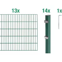 Alberts Dubbelstaafmat hekwerk Basisset Hoogte: 80 - 160 cm, totale lengte: 4 - 30 m, voor plaatsing in beton (set)