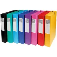 Exacompta Exabox diverse kleuren (geel, rood, roze, lila, blauw, turquoise, groen, zwart), rugbreedte 60 mm