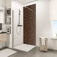 Schulte achterwand - Decor - metaal roest-effect - 100x255 - zelf inkortbaar en zelfklevend - wanddecoratie - muurdecoratie - badkamer wandpanelen - muurbekleding