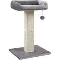 Usorteret 28" kattenboom met pluchen platform, Lichtgrijs