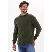 Lyle & Scott Heren Truien & Vesten Crew Neck Lambswool Blend Jumper - Olijf - Maat XS