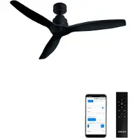 Create - Plafondventilator 40W silent Ø132 cm - Met Wifi - Met Afstandsbediening - 6 Snelheden - Timer - Zomer/Winter functie - Zwart - WIND STYLANCE