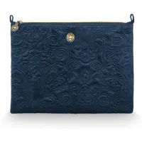 Pip studio Toilettas Velvet Quiltey Days Cosmetic Flat Pouch Large Blue