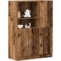 vidaXL 2-delige Keukenkastenset bewerkt hout oud houtkleurig