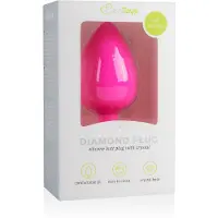 EasyToys Diamond - anale plug met witte steen (groot, roze)