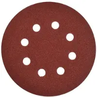 GEKO Velcro schuurschijf - 125 mm - P180 korrel - 8 stofgaten - Aluminiumoxide - 100 stuks