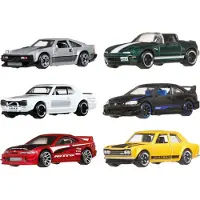 Hot Wheels gegoten speelgoedauto's op schaal 1:64, set van 6 Japanse voertuigen met verhoogde decoratie (stijlen kunnen variren)