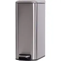 QUVIO Pedaalemmer - Metaal - 8 L - Zilver