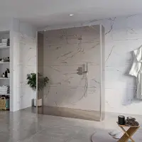 FortiFura Galeria Vrijstaande Inloopdouche - 160x200cm - Rookglas - antikalk - 8mm veiligheidsglas - 2 zijwanden 30cm - wandsteunen en hoekprofielen - Geborsteld RVS PVD (RVS) SW927769
