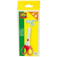 SES Creative Veiligheidsschaar, Kinderen, Rechte snede, Zelfsluitend, Rood, Schaar voor knutselen, Geschikt voor zowel rechtshandigen als linkshandigen
