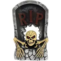 Partyline Deco Grafsteen RIP | 56cm met licht en bewegend hoofd