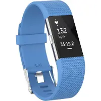 Strap-it Siliconen Smartwatch bandje - Geschikt voor Fitbit Charge 2 siliconen bandje - hemelsblauw - Horlogeband / Polsband / Armband - Maat: Maat S