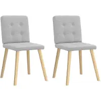 vidaXL Eetkamerstoelen 2 st stof wolk grijs