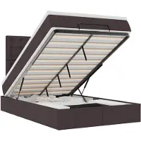 vidaXL Ottoman bed met matras en LED's 120x190 cm stof donkerbruin