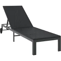 vidaXL Zonnebed van polyrotan, zwart