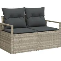 vidaXL Tuin Sofa met kussen 120 x 62 x 69 cm poly rattan