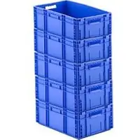Ssi Euro Box Serie MF 6220, gemaakt van polypropeen, inhoud 41,6 l, zonder deksel, L 600 x B 400 x H 220 mm, 5 stuks, blauw