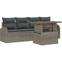 vidaXL Tuinbank Set 5 st Grijs