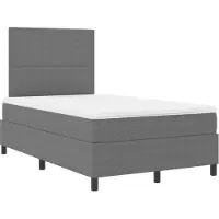 vidaXL Boxspring bed Lichtgrijs en wit 120 x 190 cm Corduroy stof