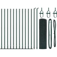 vidaXL gelast draadhek met betonnen voetstuk 25 x 0,4 m Groen Mesh