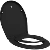 vidaXL Toiletbril Zwart 47 x 37 x 4 cm Duroplast