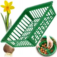 Kadax Plantenmand voor bloembollen, kweekmand van kunststof, kweekschaal voor groenteplanten, bloembollen mand in 2 vormen voor voorjaarsbloeiers (28 x 26 cm, 1 stuks)