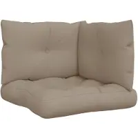 vidaXL Palletkussens 3 st stof taupe