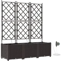vidaXL Plantenbak 3 st Bruin 120 x 40 x 142 cm PP