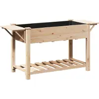 vidaXL Plantenbak Beige 155 x 59 x 76,5 cm Massief Vurenhout