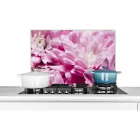 KitchenYeah Spatscherm keuken 70x50 cm - Kookplaat achterwand Bloemen - Roze - Natuur - Muurbeschermer - Spatwand fornuis - Hoogwaardig aluminium