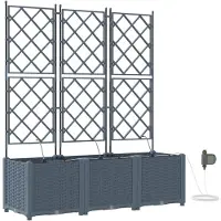vidaXL Plantenbak 3 st Lichtgrijs 120 x 40 x 142 cm PP