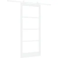 vidaXL Schuifdeur ORKDAL Wit 93 x 211 cm Massief grenenhout en glas