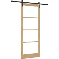 vidaXL Schuifdeur ORKDAL Natuurlijk en zwart 93 x 232 cm