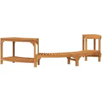 vidaXL Hete tubomlijsting halve ronde Massief Acacia Hout Bruin