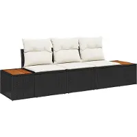 vidaXL Tuinbank Set 3 st 3-Aantal zitplaatsen Zwart en crème