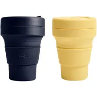 Stojo Pocket Cup 2-pack Denim & Mimosa / Blauw & Geel 2x 355ml Beker to Go