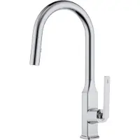 EcoRain 30% Waterbesparende Keukenkraan Lucas met Uittrekbare Loop van RVS 304 en Messing - Universele Aansluiting - Anti-Kras Coating - Behoud Waterdruk - 5 Jaar Garantie - Chroom
