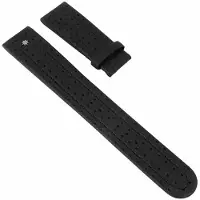 Junghans Mega Spektral lederen band zwart - 20 mm - horlogeband heren