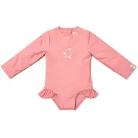 Little Dutch Badpak lange mouw - Roze - Sunny Flowers-74/80