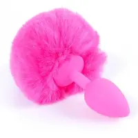 Bossoftoys - 64-00099 - Pink Silicone Anal Plug with Donzige tail Pink - length 6,5 cm - dia 2,7 cm