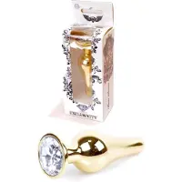 Bossoftoys Butt plug - Anaal plug- Jawellery Gold BUTT PLUG- Clear