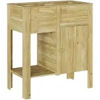vidaXL Hoge Plantenbak met plank Bruin Geïmpregneerd grenenhout