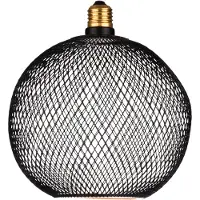 Segula LED Floating Cage zwart G300 E27 5W 2.200 K dimbaar LED,, zwart, metaal, E27 LED-lamp
