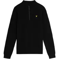Lyle & Scott Jongens Truien & Vesten 1/4 Zip Jumper - Zwart - Maat 140/146