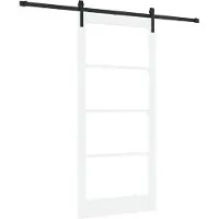 vidaXL Schuifdeur ORKDAL Wit 93 x 202 cm Massief grenenhout en glas