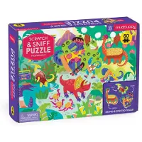 Mudpuppy Kras En Snuffel Puzzel - Pizzasaurus - 38X28Cm - 60 Stukjes - 4 Jaar